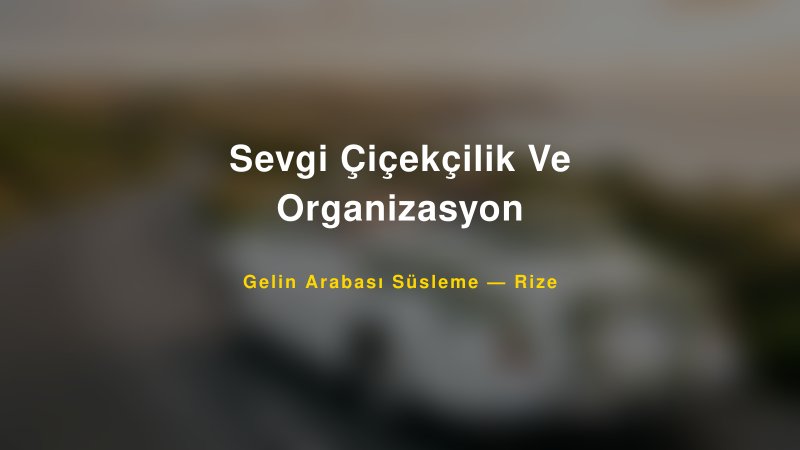 Sevgi Çiçekçilik Ve Organizasyon Rize Gelin Arabası Süsleme