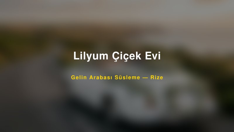 Lilyum Çiçek Evi Gelin Arabası Süsleme Fiyatları — 1