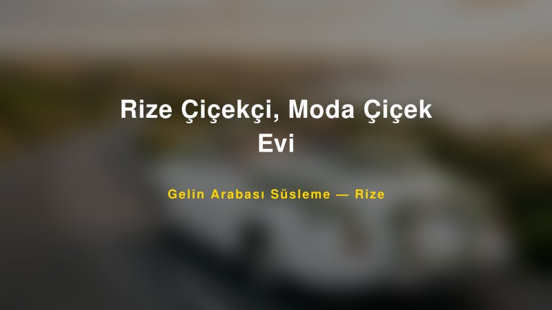 Rize Çiçekçi, Moda Çiçek Evi Gelin Arabası Süsleme Fiyatları — 1